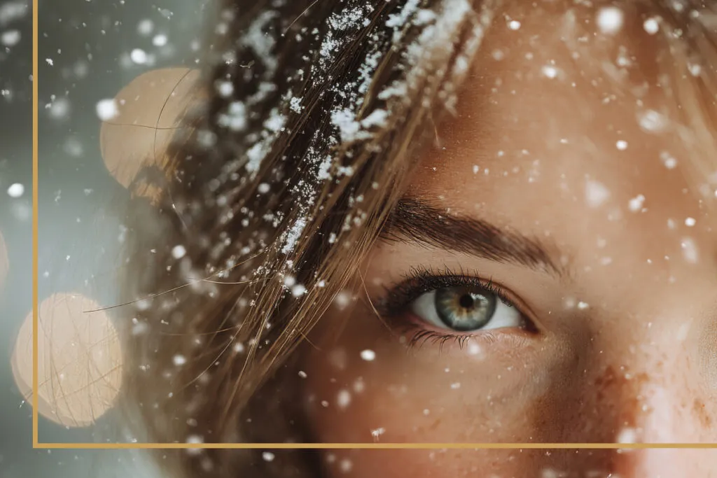 A close up picture of a woman's eye.